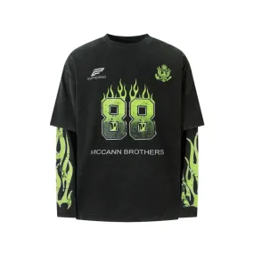 88 Flames Mock Layer T-shirt