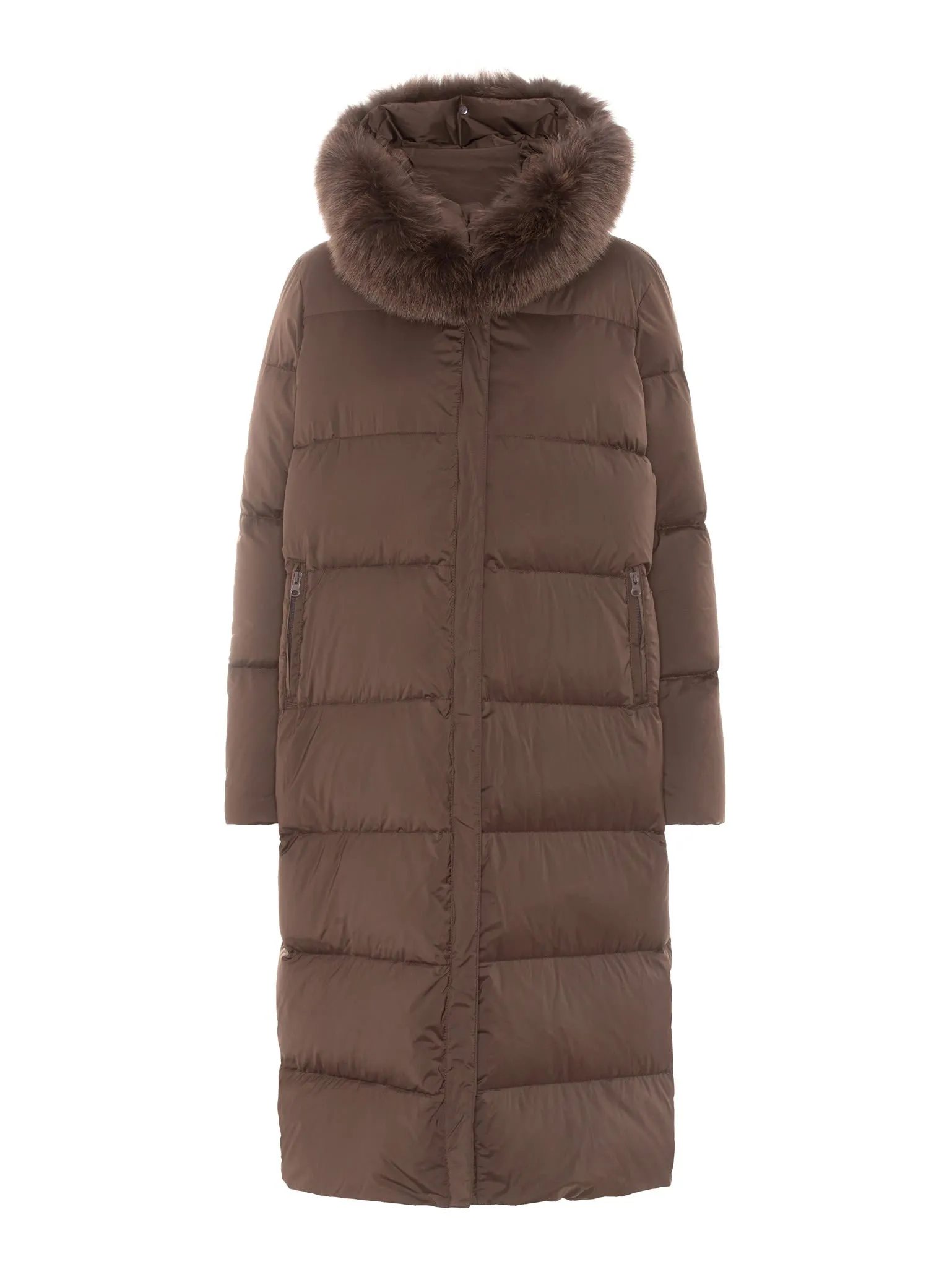 ALVA DOWN COAT - DARK BROWN