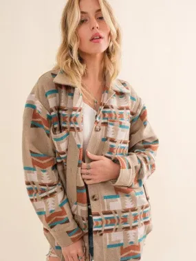 Back in Plaid Aztec-Inspired Plaid Shacket