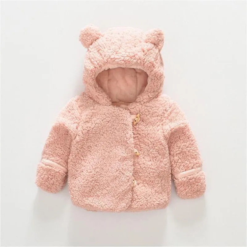 Bear Design Plush Toggle Coat