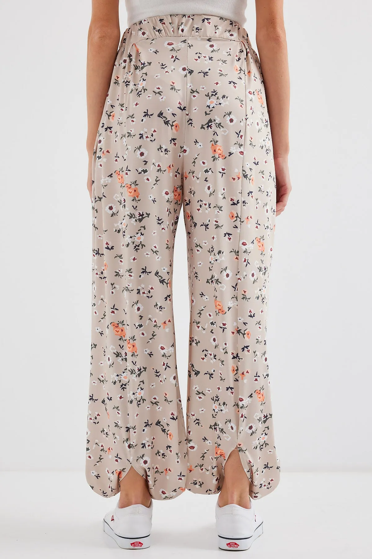 BGD Women Patterned Harem Pants - Cream - Avondale