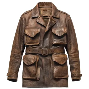 Brown Leather Field Coat – Crafted from Premium Leather | El Zoro