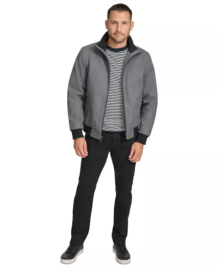 Calvin Klein Mens Bomber Jacket Coat XXL Grey Wool