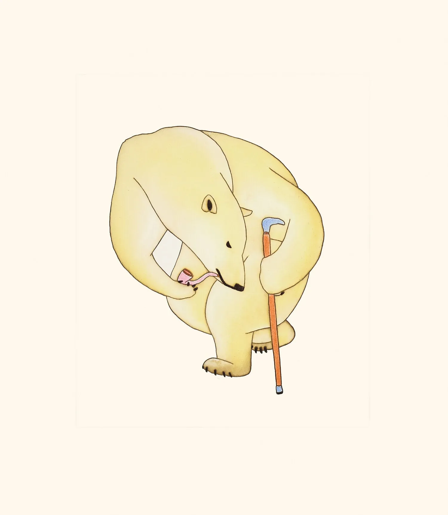Cape Dorset 2020 Print, Distinguished Bear, Qavavau Manumie