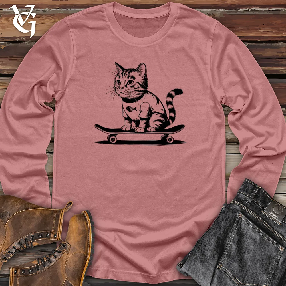 Cat With Skateboard Long Sleeve