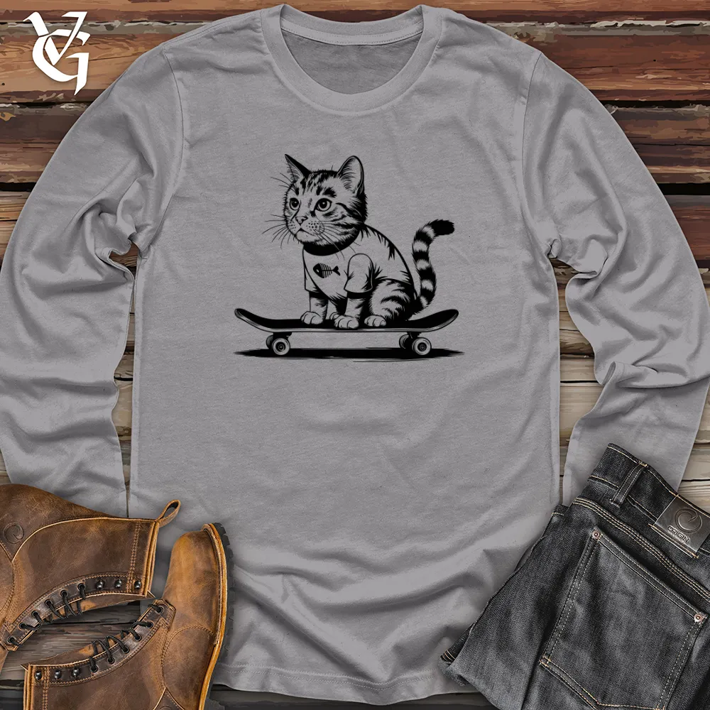 Cat With Skateboard Long Sleeve