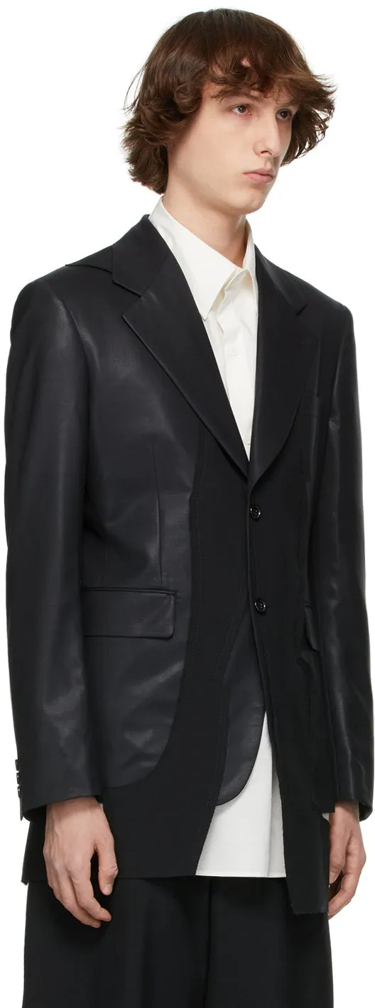 Comme des GarÃ§ons Homme Plus Black Chintz Wool Coat