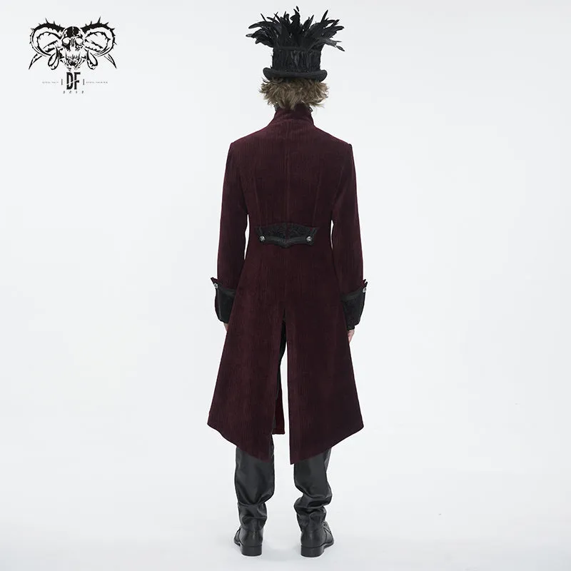 CT23802 Wine Men long chenille coat