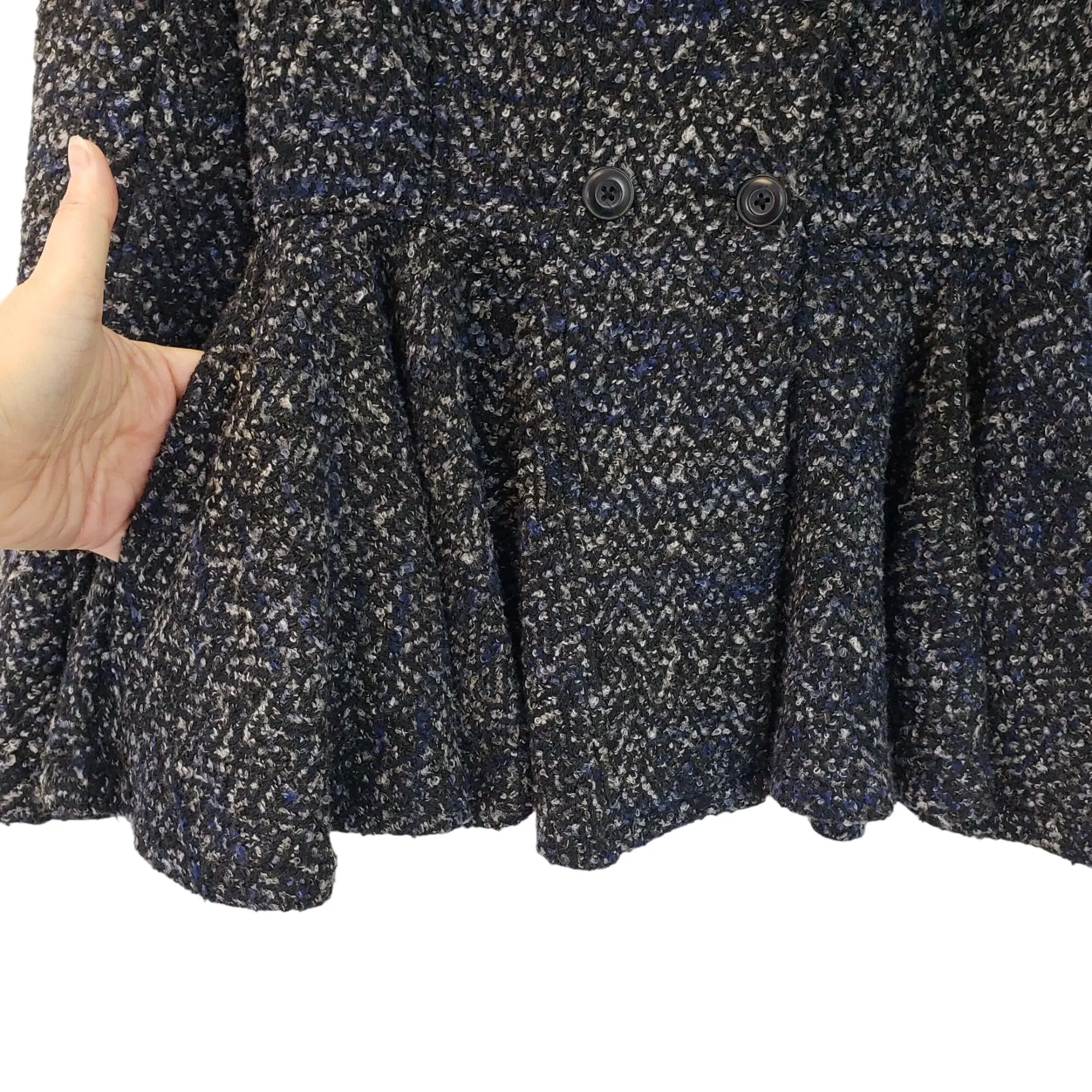 Free People Tweed Patricia Peplum Peacoat Size 4