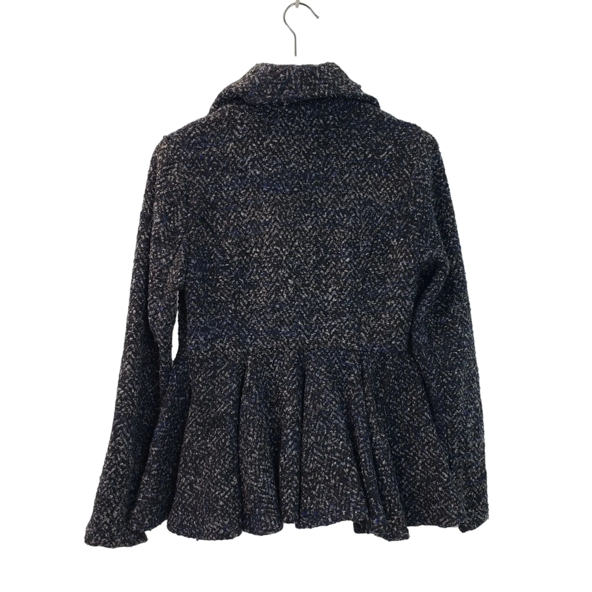 Free People Tweed Patricia Peplum Peacoat Size 4