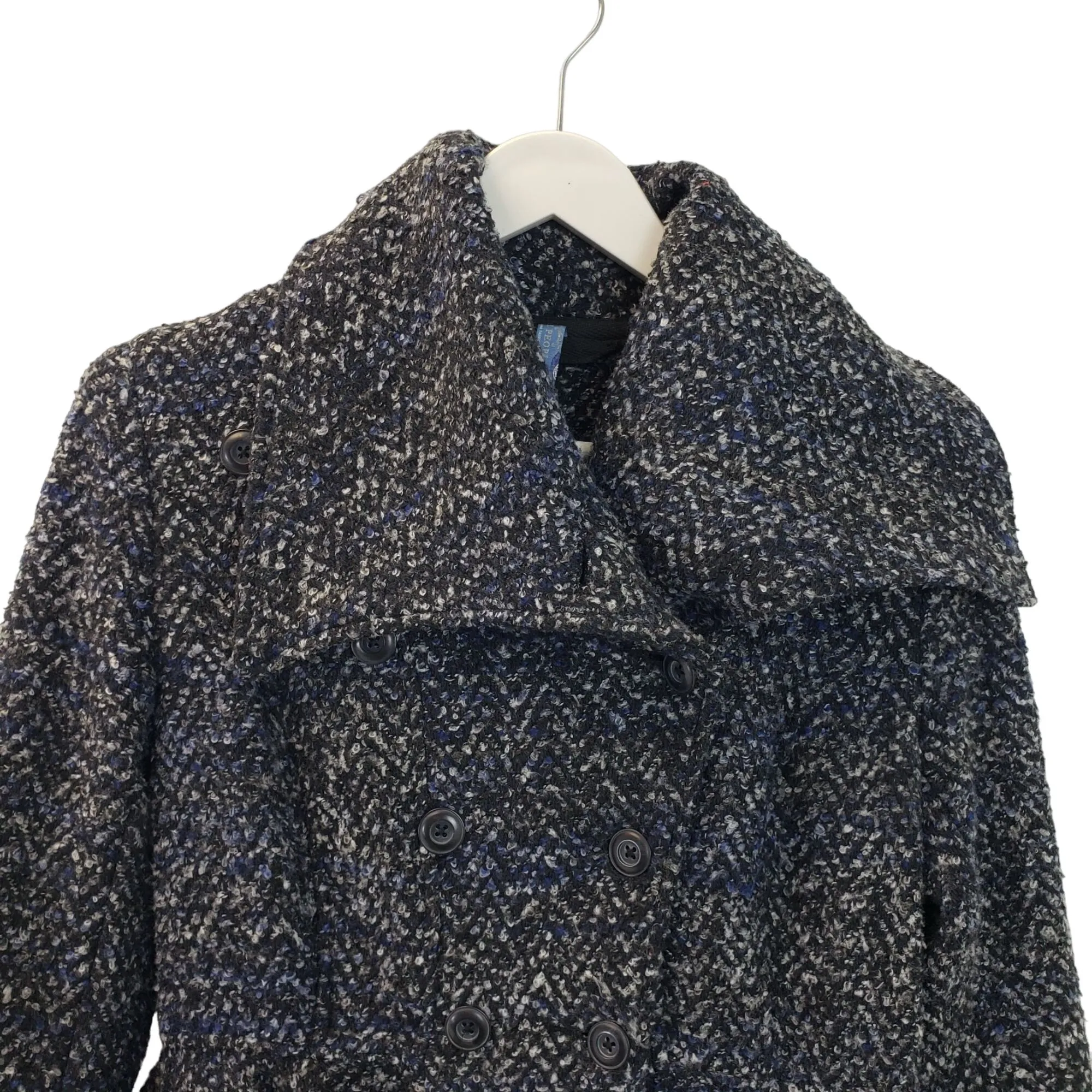 Free People Tweed Patricia Peplum Peacoat Size 4