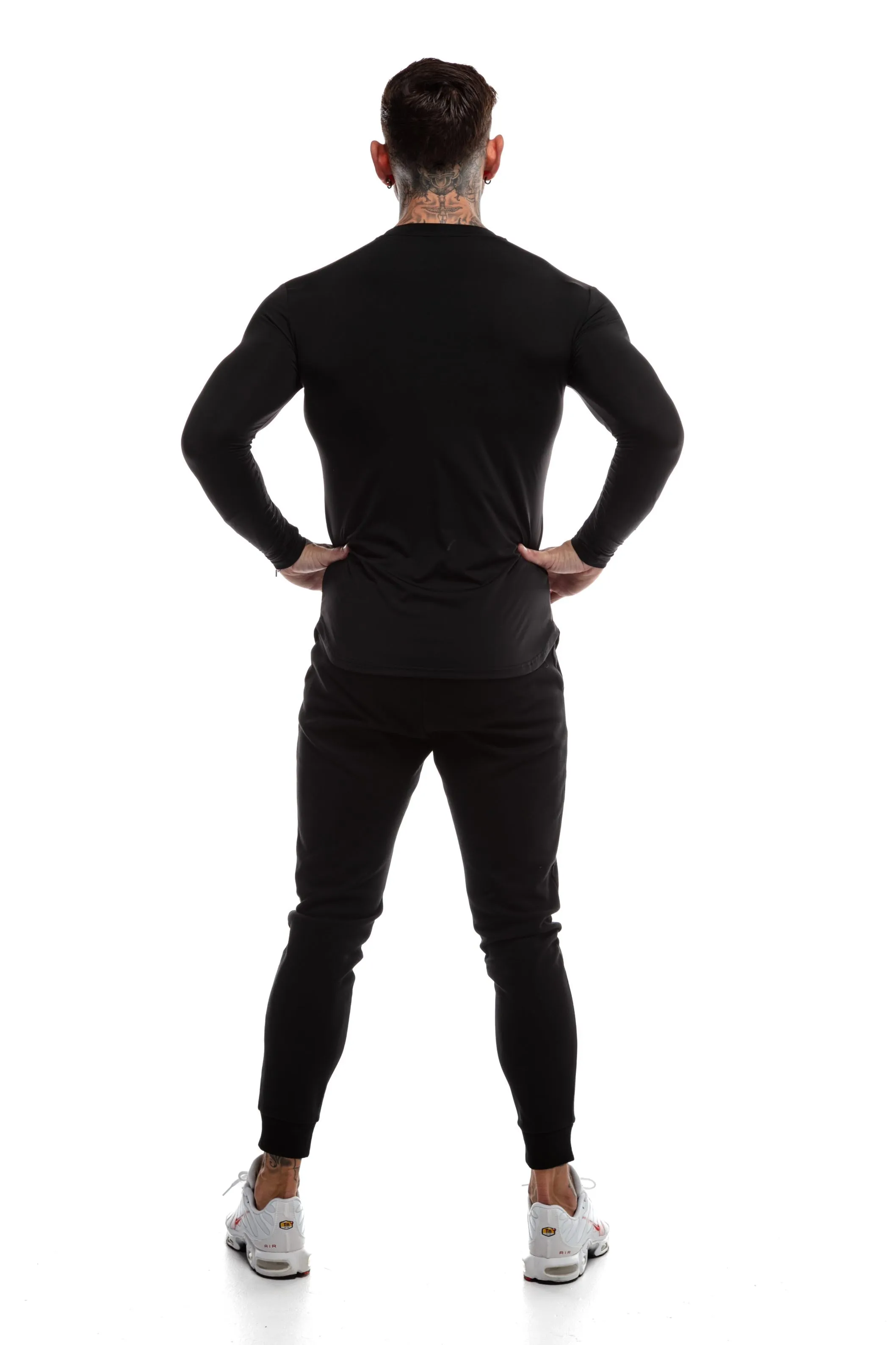 GymFreak Mens Long Sleeve Active T-shirt - Black