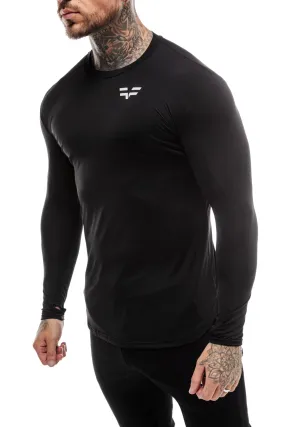 GymFreak Mens Long Sleeve Active T-shirt - Black