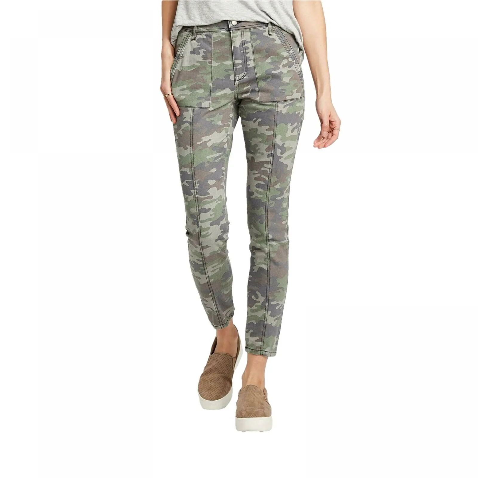 Knox Rose Women's Mid Rise Straight Fit Chino Pants