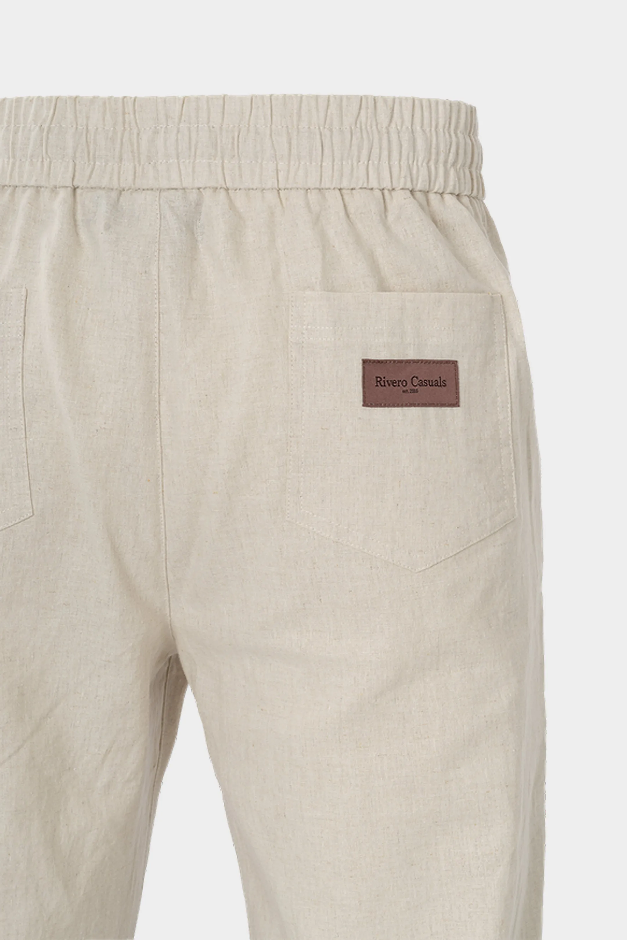 LINEN STRAIGHT LEG PANTS SAND
