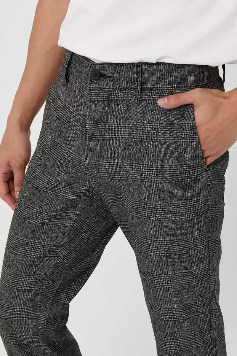 Mark Pants Check GW Medium Grijs Melange