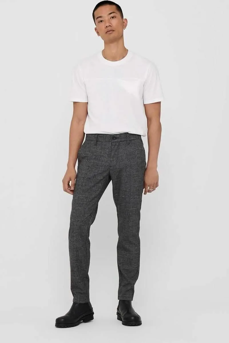 Mark Pants Check GW Medium Grijs Melange