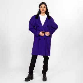 Medium 80s The Limited Royal Purple Oversized Wool Peacoat