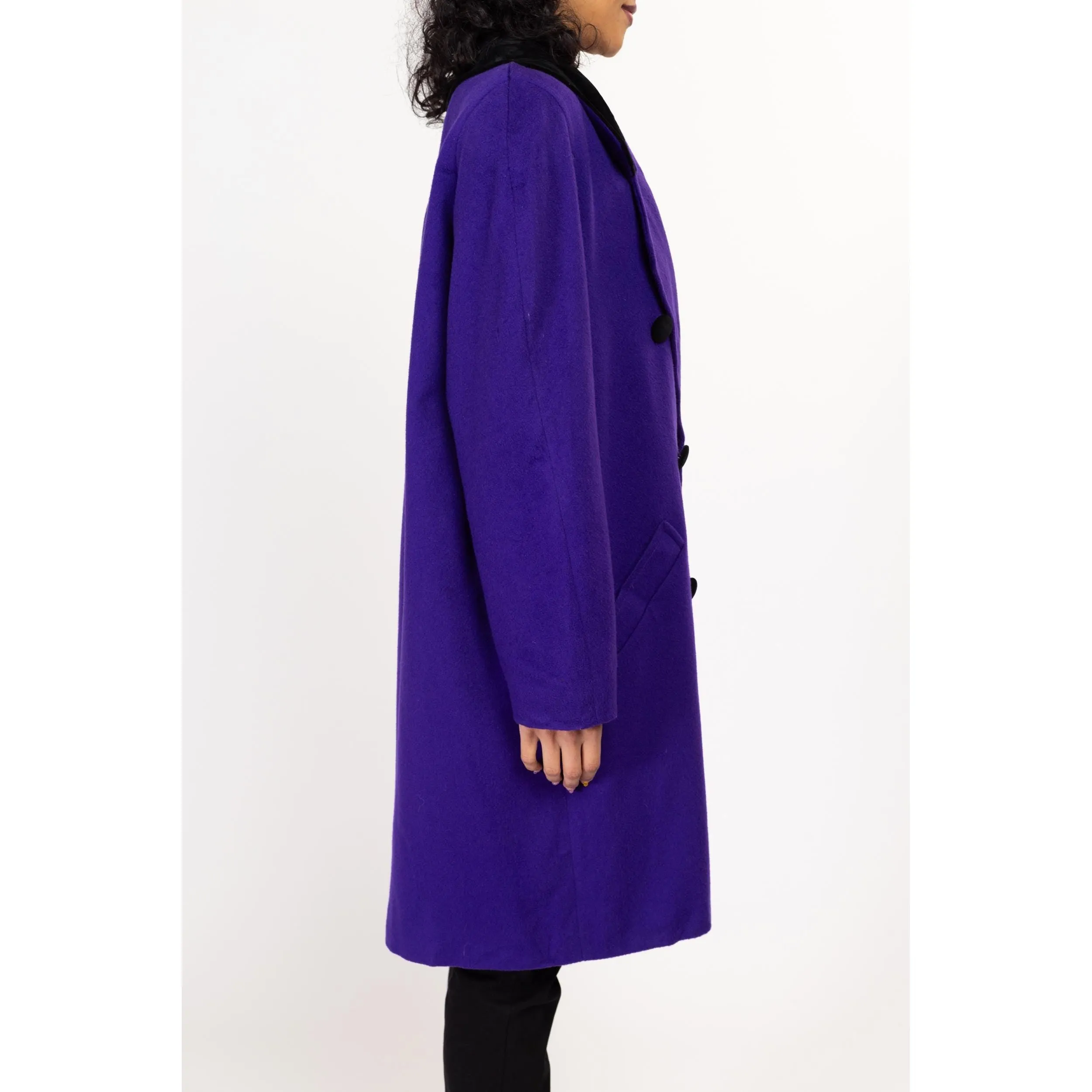 Medium 80s The Limited Royal Purple Oversized Wool Peacoat