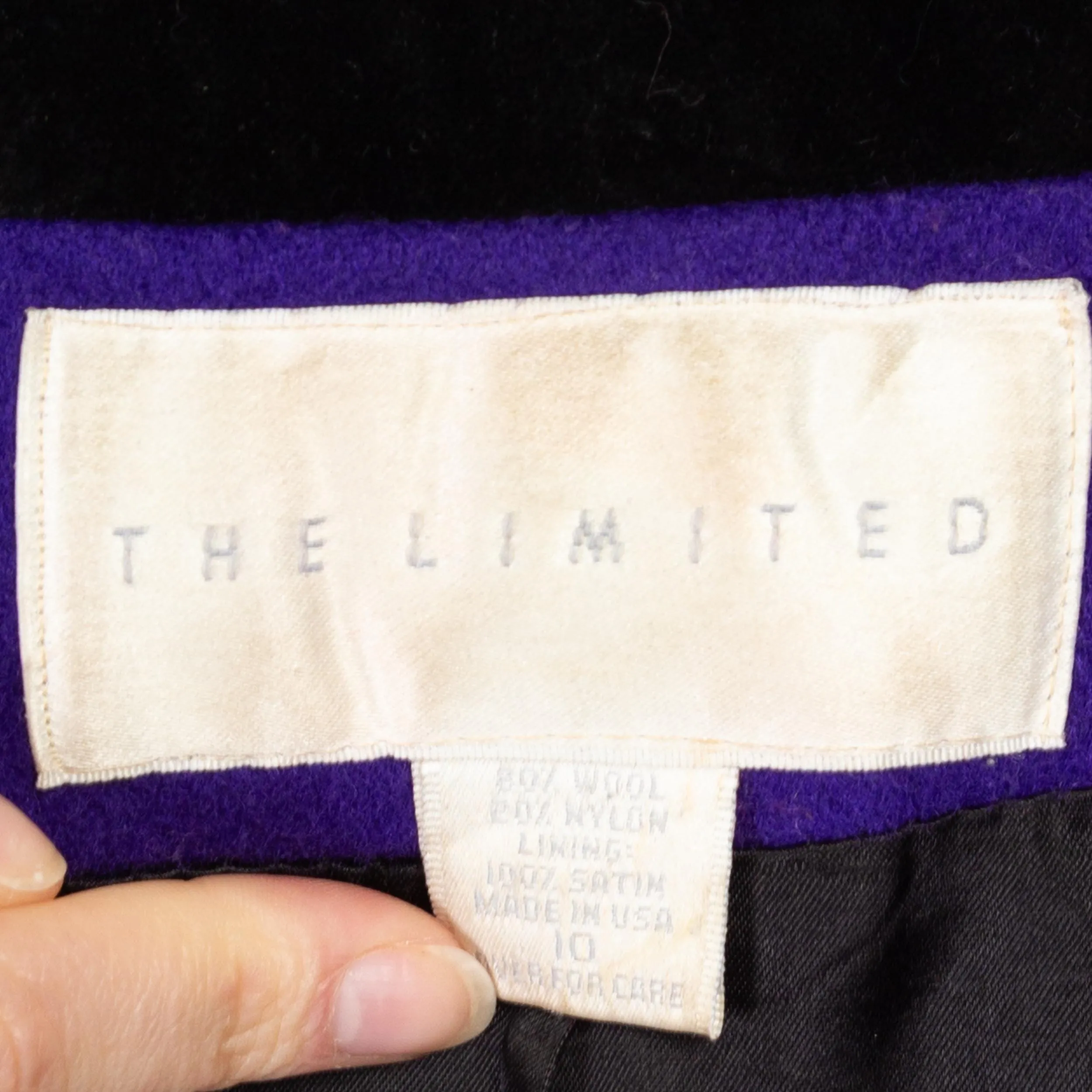Medium 80s The Limited Royal Purple Oversized Wool Peacoat