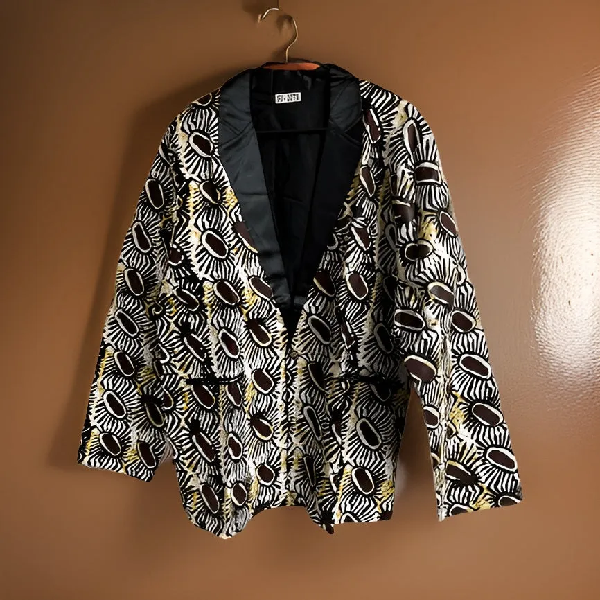 Men's African Circles Print Blazer Jacket