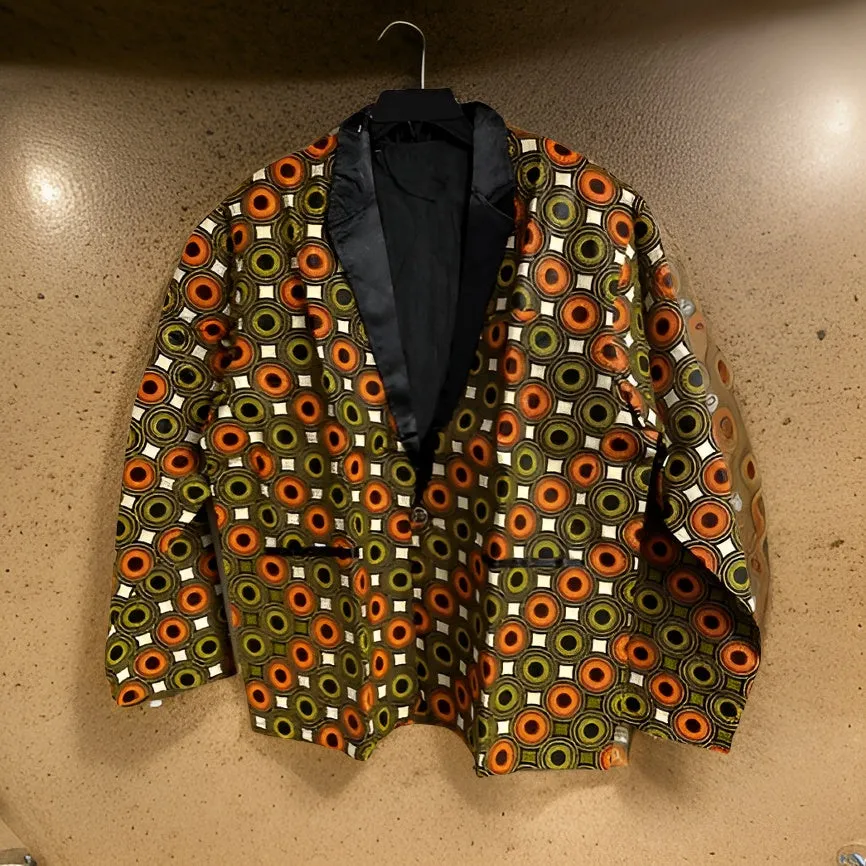 Men's African Circles Print Blazer Jacket
