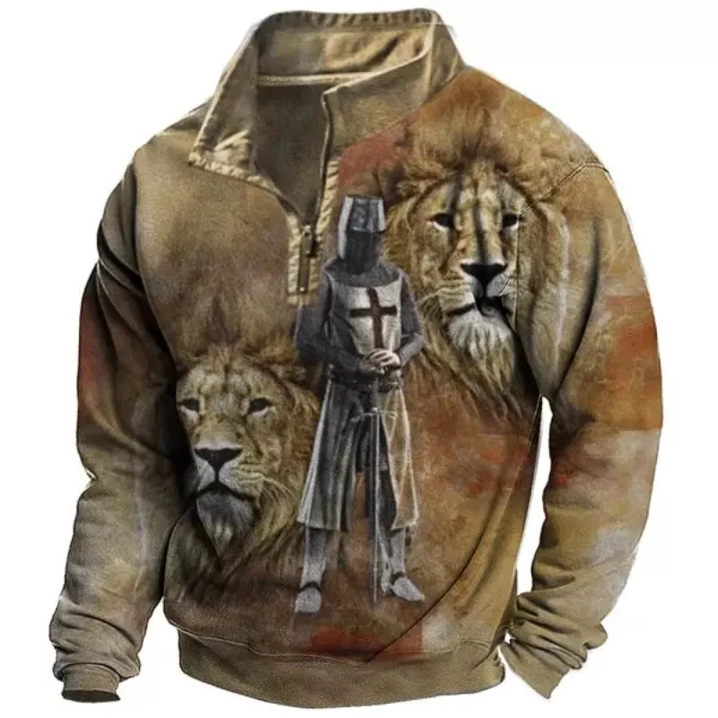 Men's Printed  Lion T-Shirt