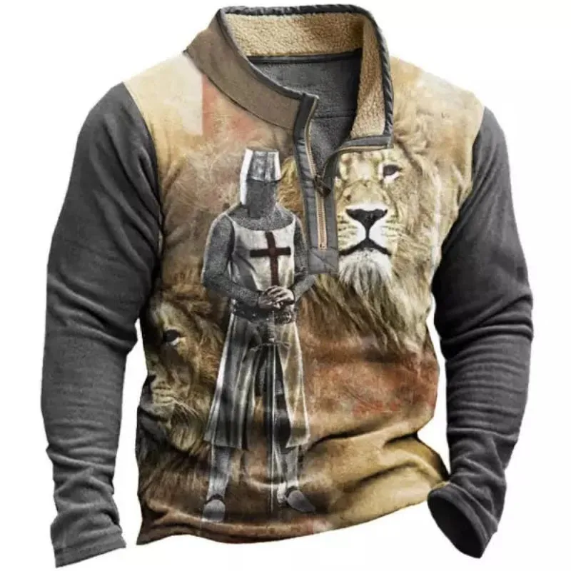 Men's Printed  Lion T-Shirt