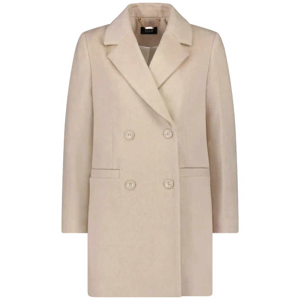 Moke-Maria Wool Blazer-Oatmeal