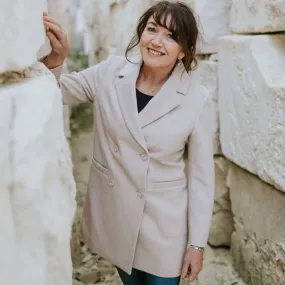Moke-Maria Wool Blazer-Oatmeal