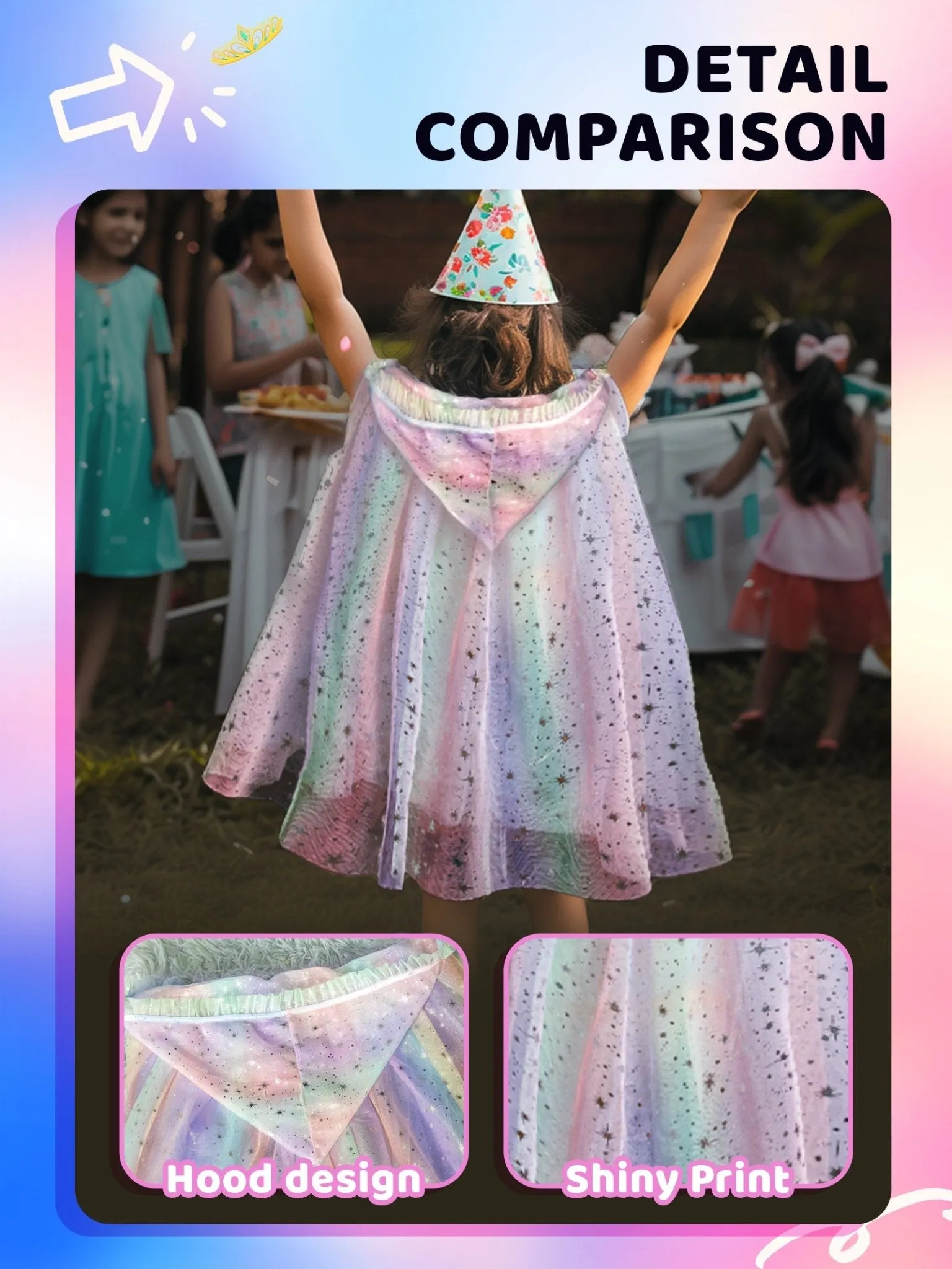Music Light UP Cape for Girls