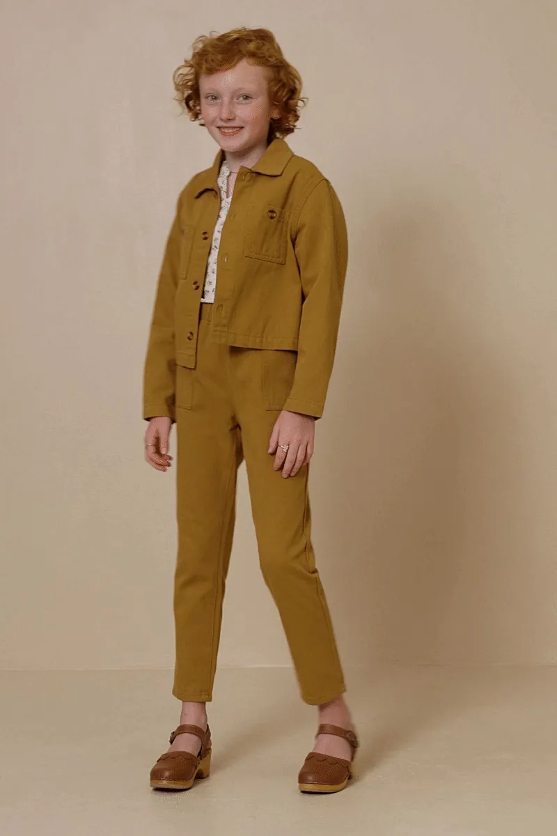 Mustard Button Up Chest Pocket Twill Shacket