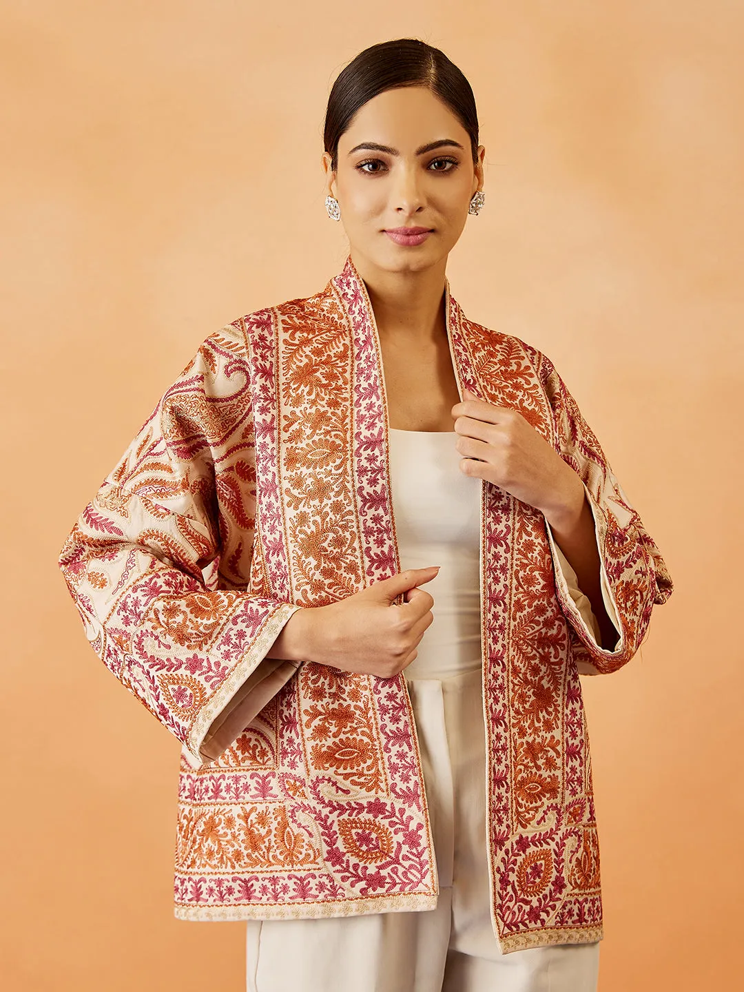 Nalki Embroidered Silk Cape