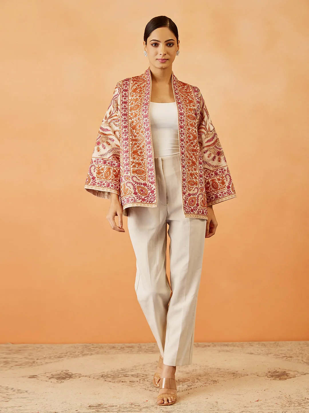 Nalki Embroidered Silk Cape