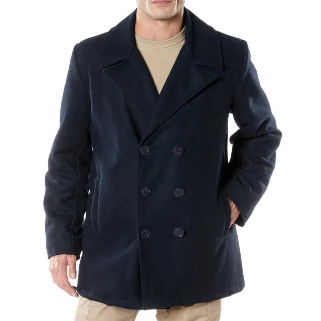 Navy Cold Weather Wool Peacoat, 10-Button