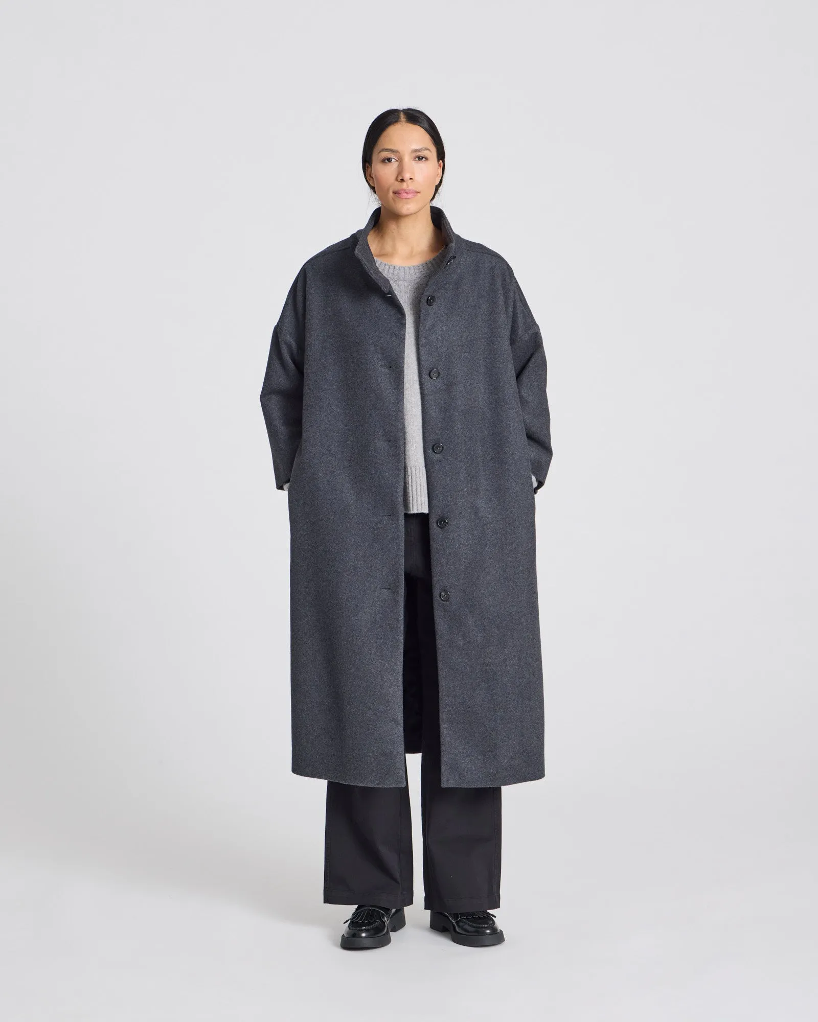 Nete Coat - Dark Grey Melange