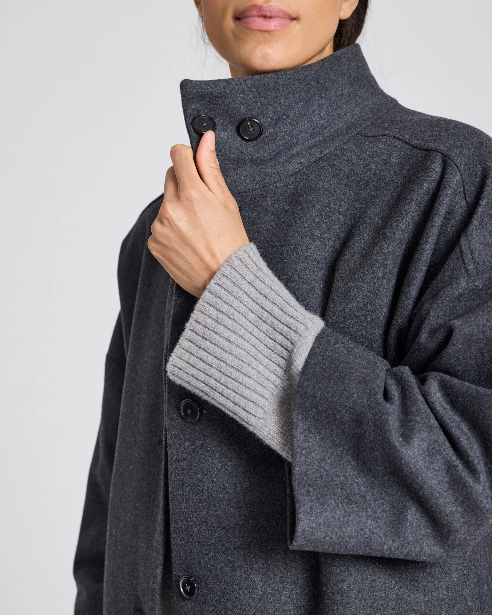 Nete Coat - Dark Grey Melange