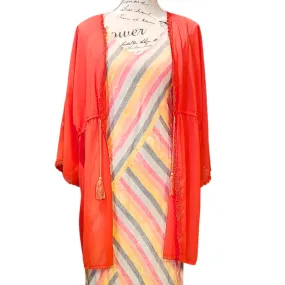 NEW orange chiffon layering top, one size, 12-14