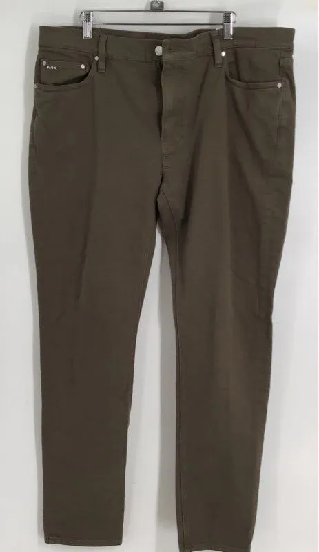 NWT Michael Kors Men's Olive Green Parker Slim Fit Chino Pants - Size 38/32