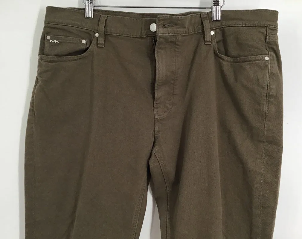 NWT Michael Kors Men's Olive Green Parker Slim Fit Chino Pants - Size 38/32
