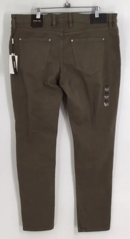 NWT Michael Kors Men's Olive Green Parker Slim Fit Chino Pants - Size 38/32