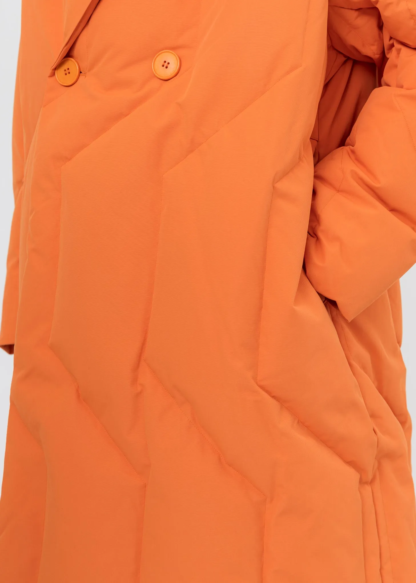 Orange Down Quilted Coat