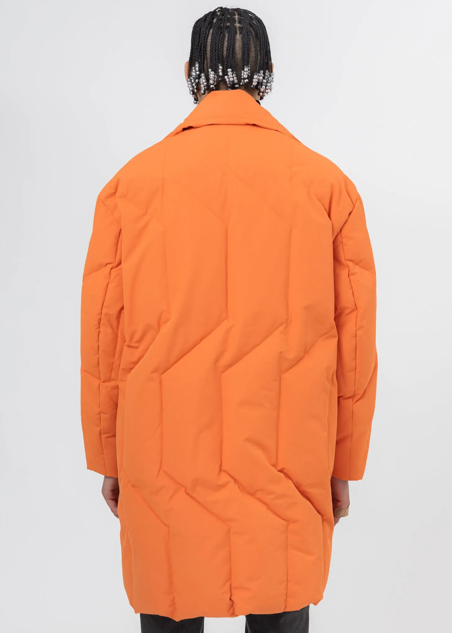 Orange Down Quilted Coat