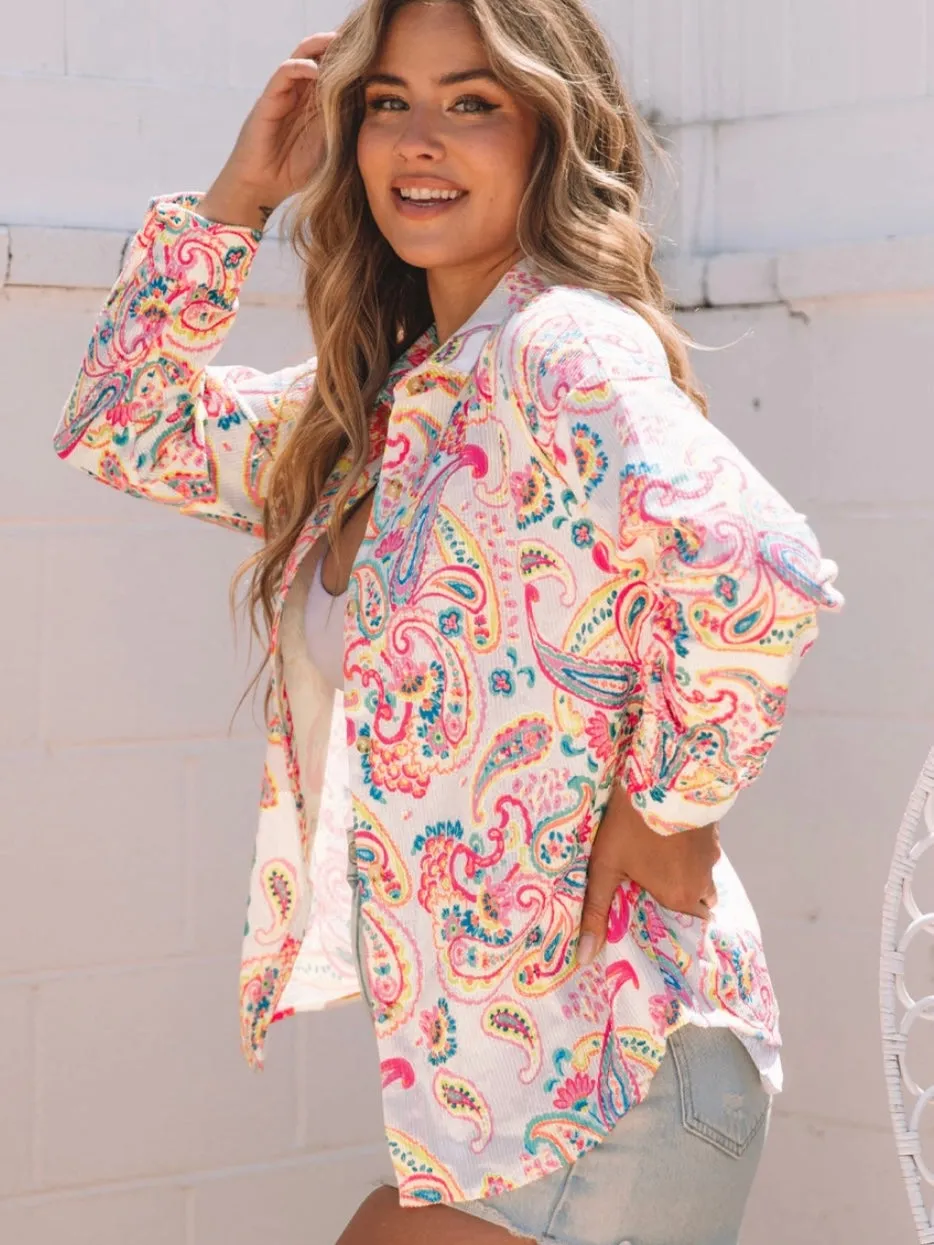 Paisley Cord Shacket