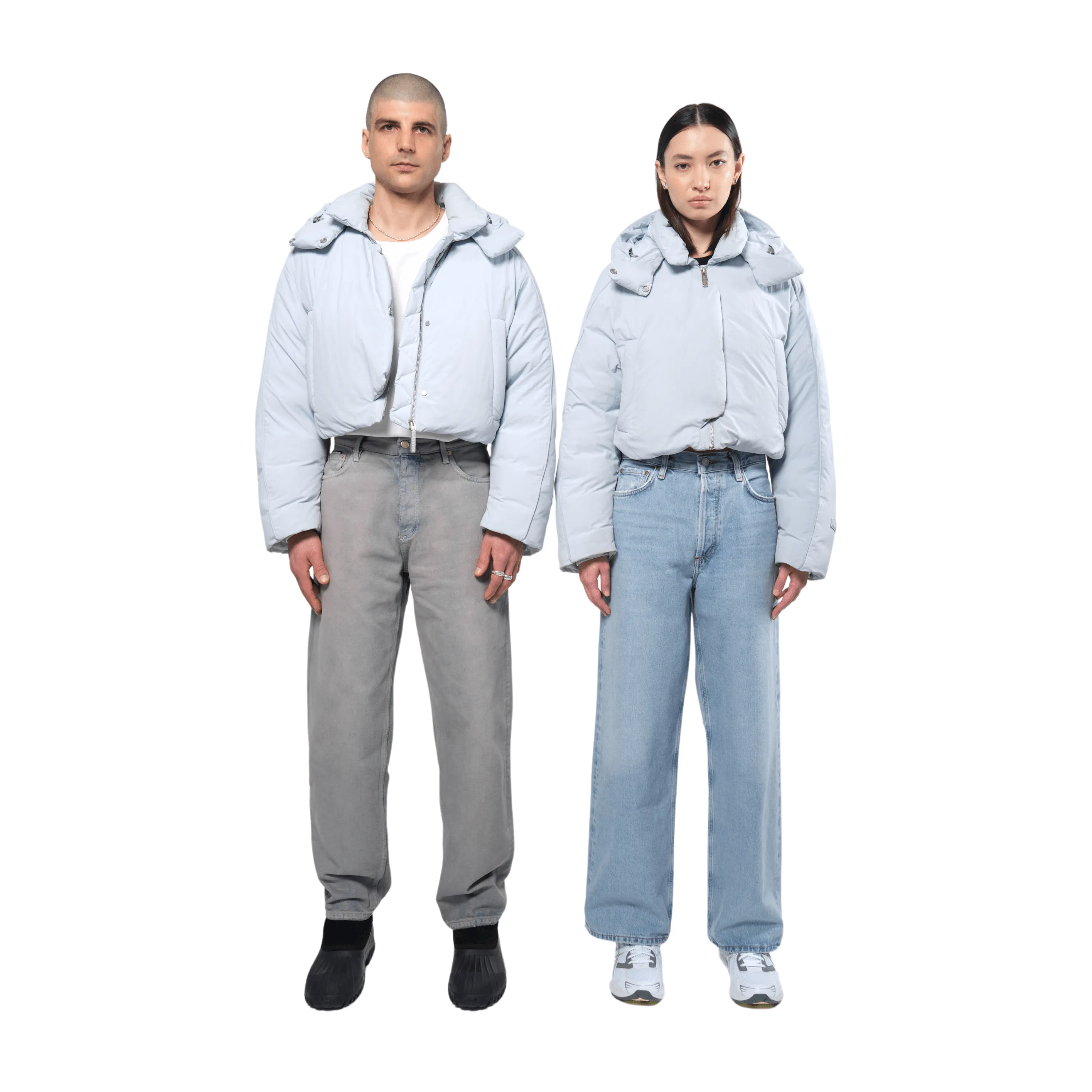 Re:Down Crop Puffer Jacket Ice Blue