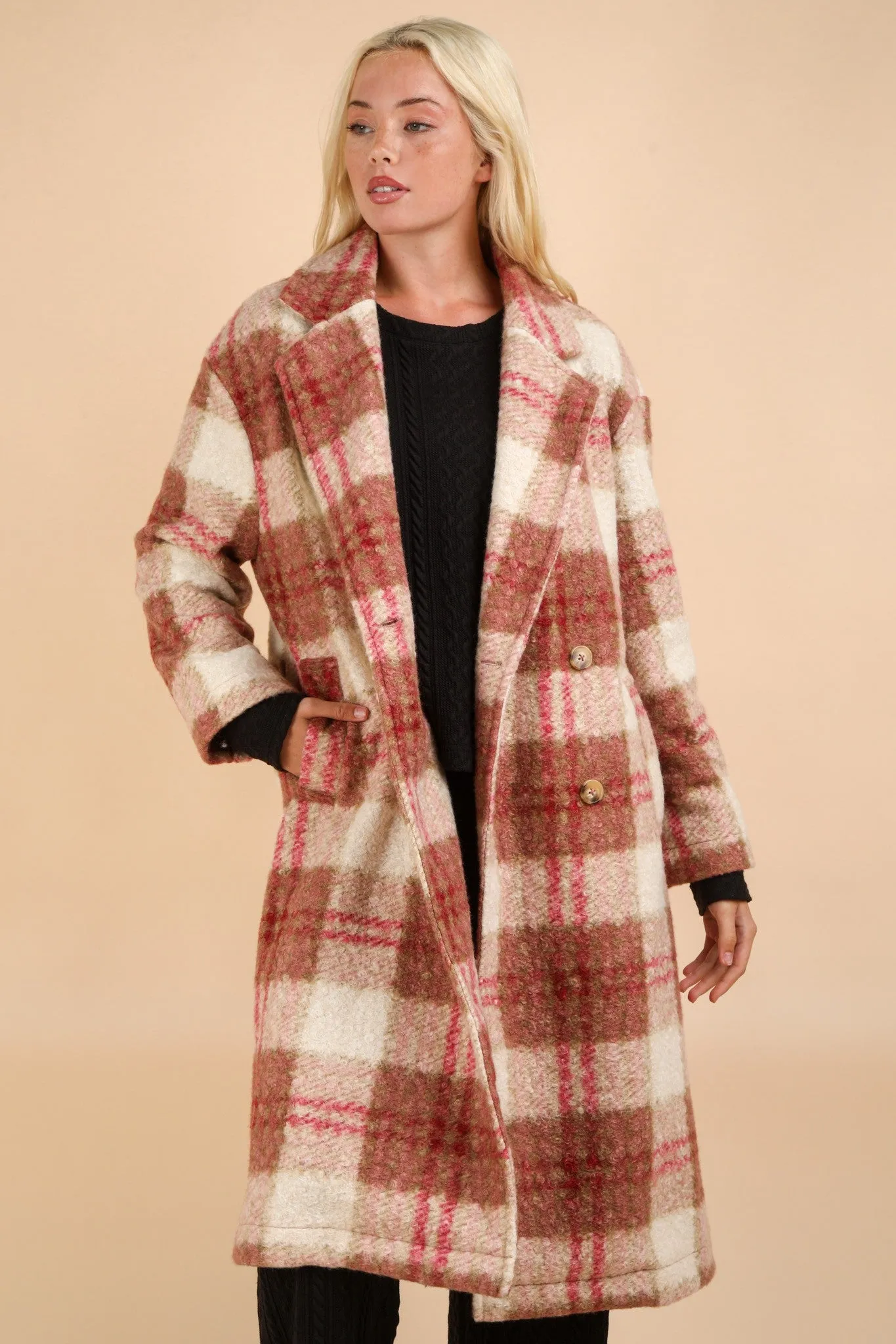 Rosie Long Plaid Coat
