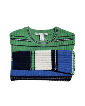 Striped Ribbed Crew (Peacoat Combo)