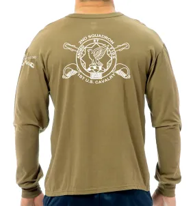 Tan Long Sleeve 50-50 Blend Unisex Shirt (White Design). This shirt IS approved for PT