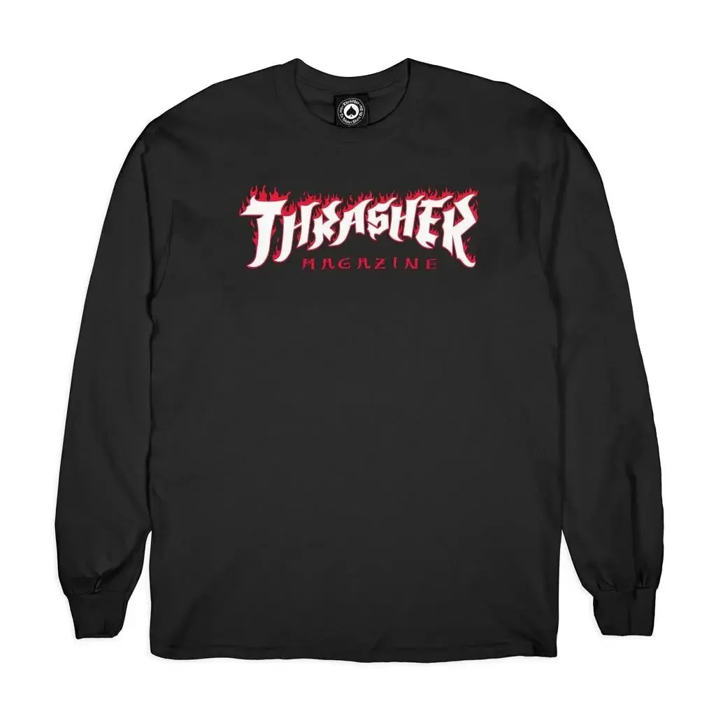 THRASHER POSSESSED LONG SLEEVE SKATE T-SHIRT - BLACK