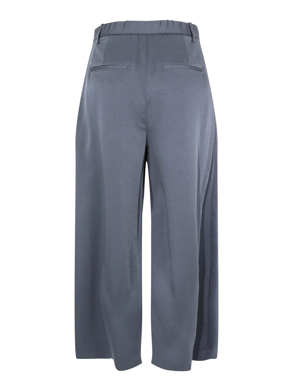 Vince Mid-Rise Satin Culotte in Dark Water